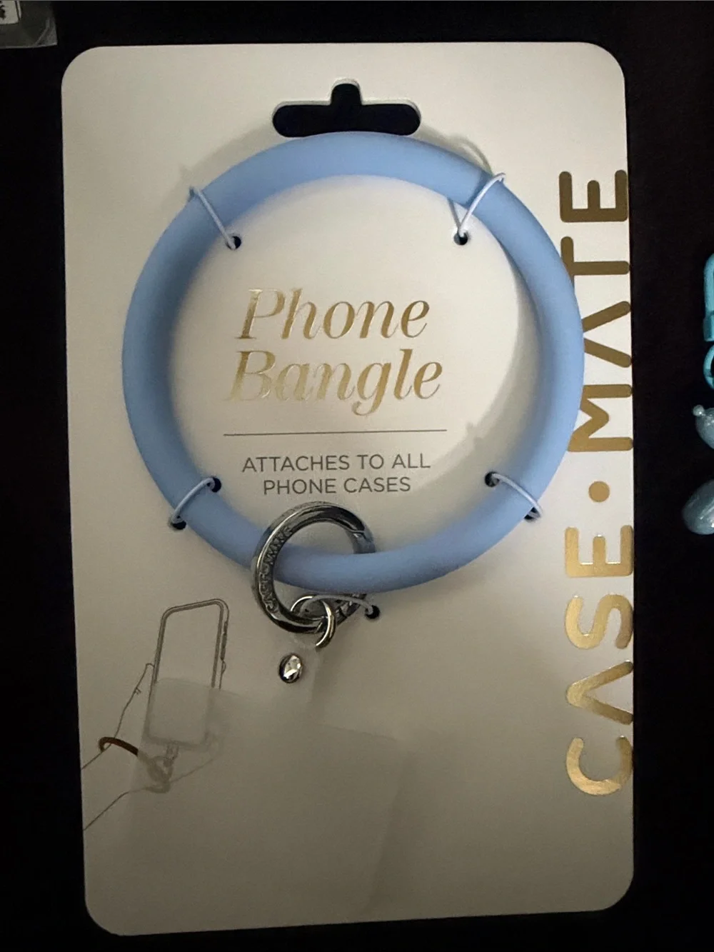 case-mate Powder Blue Silicone Phone Bangle with Metal Ring